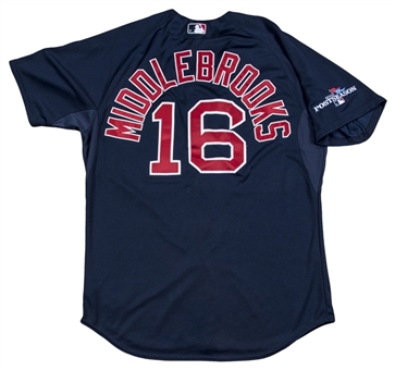 2013 Will Middlebrooks Game Used Boston Red Sox Postseason Jersey Used on 9/28/13 (MLB Authenticated)